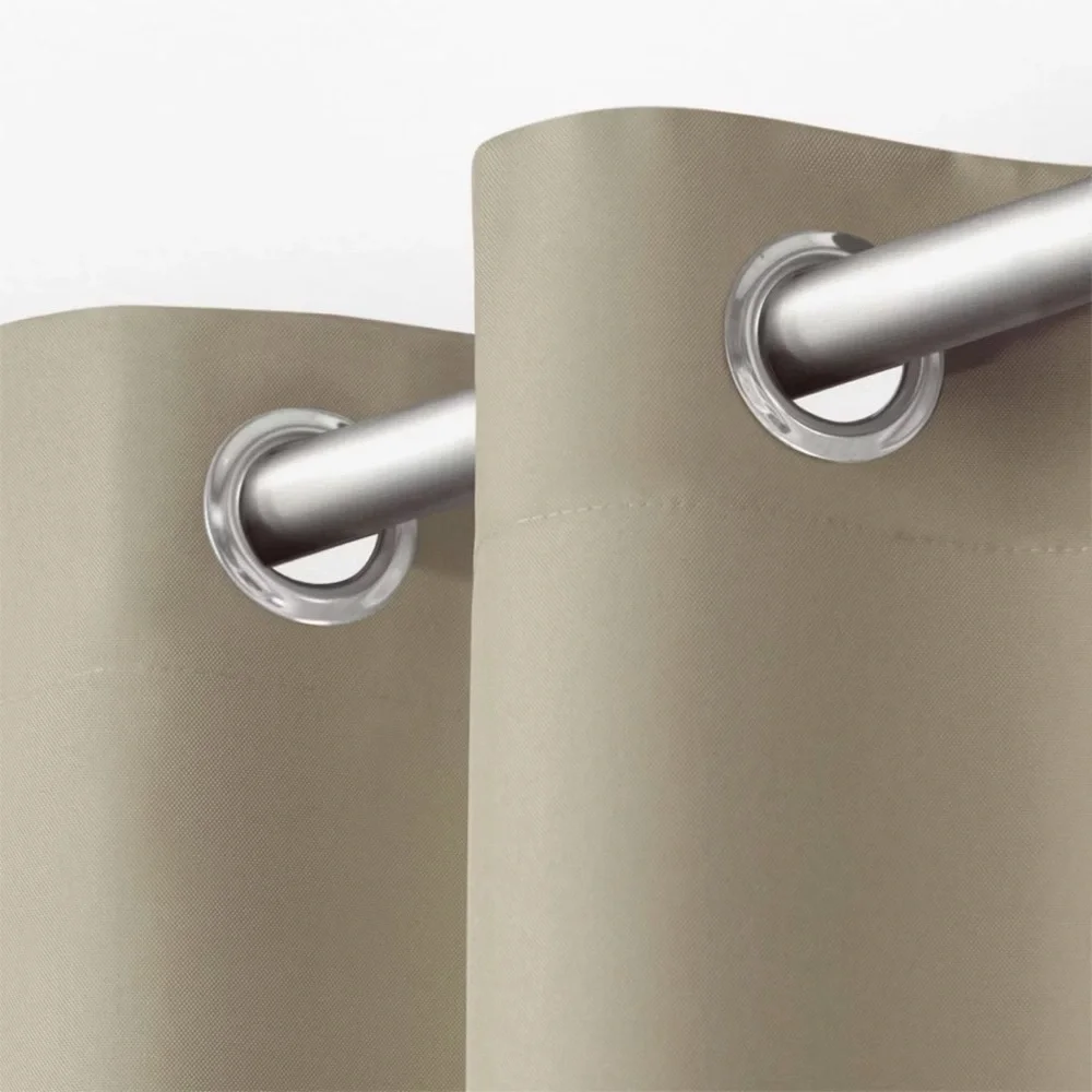 Set of 2 Indoor/Outdoor Solid Cabana Grommet Top Curtain Panels - Exclusive Home